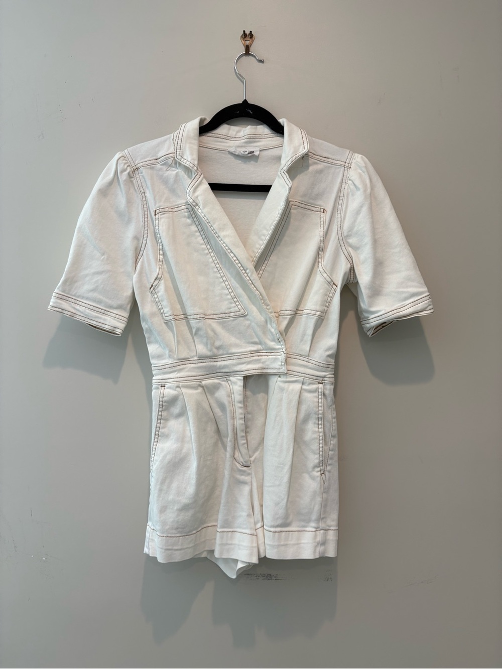 Day Moon White Denim Romper